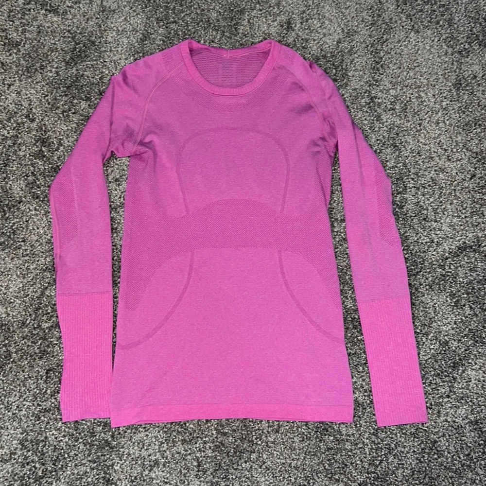 Lululemon long sleeve pink swiftly tech shirt